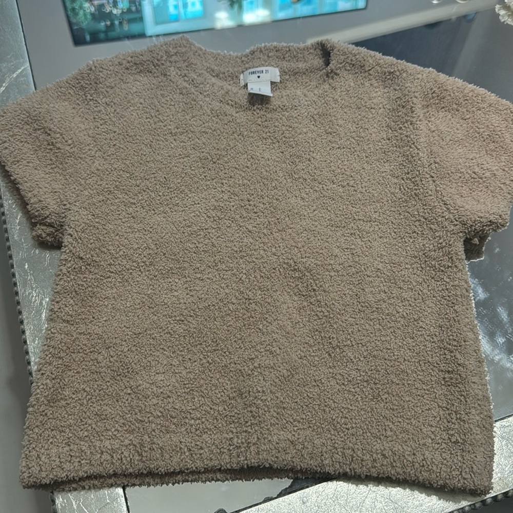 Super fuzzy crop top shirt